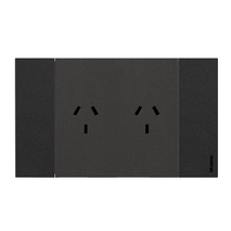 Bticino Living Now 4 Module Double Powerpoint Coverplate Black