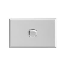 Excel - Horizontal weatherproof switch - Single Pole Double Throw - 1 gang 2 way IP56 10A 240V a.c. white