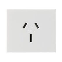 Excel Life - Horizontal single powerpoint mechanism 1 gang 15A 240V a.c. autoswitch white