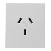 Excel Life - Horizontal single powerpoint mechanism 1 gang 10A 240V a.c. autoswitch white