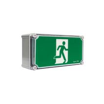 Weatherproof 24m LED Exit sign - single sided running man straight with NiMh battery - DALI