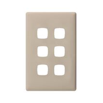 Linea - Coverplate 6 gang ghost gum