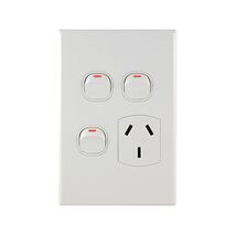 Single Power Point with 2 Extra Switches – VERTICAL