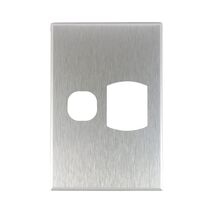 Aluminium Cover Plate Single GPO Vertical LUNA