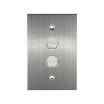 Stainless Steel Light Switch 2 Gang Vertical