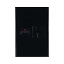 Single Power Point 15A – VERTICAL BLACK