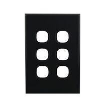 Grid Plate 6 Gang – BLACK