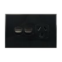Single Power Point with Extra Switch – BLACK