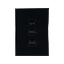 Light Switch 3 Gang – VERTICAL BLACK