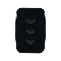 Light Switch 3 Gang – VERTICAL BLACK