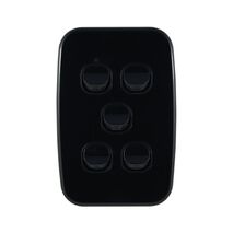 Light Switch 5 Gang – VERTICAL BLACK