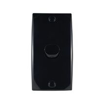 Intermediate Plate Light Switch 1 Gang – 78mm Mounting Centres BLACK