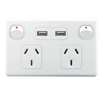 Double Power Point with Dual USB Charger