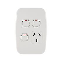 Single Power Point with 2 Extra Switches – VERTICAL