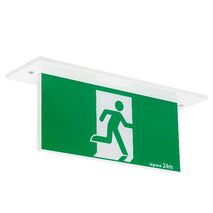 Edgelight LED Recessed Exit Sign - double sided running man straight with lithium battery - Galaxy