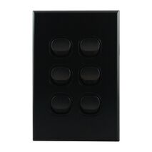 Light Switch 6 Gang – MATTE BLACK VERTICAL