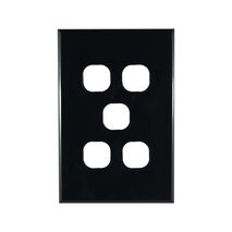 Grid Plate 5 Gang – BLACK