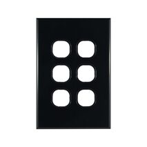 Grid Plate 6 Gang – BLACK