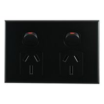 Double Power Point 15A 250V AC – MATTE BLACK