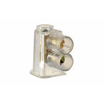 HPM 40A 2 Screws Heavy Duty Insulated and Earth Cable Connector 6mm Hole Clear - 100 Stack Pack