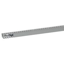 Transcab - Cable grey duct with cover - 2 metre length 25x40mm 2m 12.5mm finger DIN pitch with cover grey