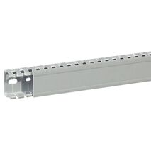 Transcab - Cable grey duct with cover - 2 metre length 40x25mm 2m 12.5mm finger DIN pitch with cover grey