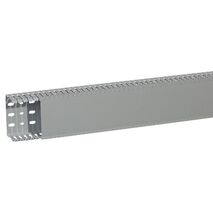 Transcab - Cable grey duct with cover - 2 metre length 100x60mm 2m 12.5mm finger DIN pitch with cover grey