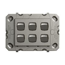 Arteor 770 series - Horizontal rocker switch - 6 gang 2 way 16A 240V a.c. magnesium