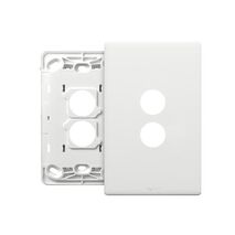 Excel Life EM Series Grid & Plate 2 Gang Matt White