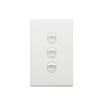 Excel Life 16AX 2 Way Single Pole Double Throw Vertical Rocker Switch 3 Gang Matt White