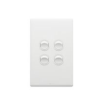 Excel Life 16A 2 Way Single Pole Double Throw Vertical Rocker Switch 4 Gang Matt White