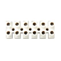 HPM 6 Way Insulated and Earth Terminal Block Connector Strip White
