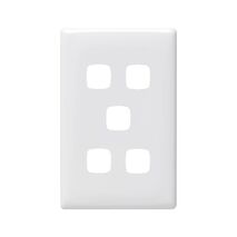 Linea - Grid & plate only 5 gang white
