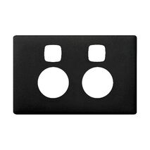 Linea Powerpoint coverplate 2 gang with extra safety asphalt