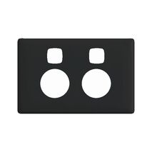 Linea Powerpoint coverplate 2 gang with extra safety black