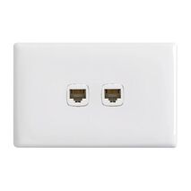 Linea - Data outlet RJ45 2 gang Cat5e white
