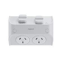 AQUA Life 10A IP53 Weatherproof Surface Mount Double Powerpoint with 2 Terminal Sets Limestone Grey