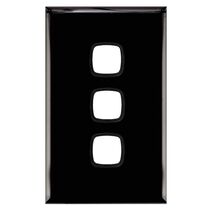 Excel - Grid & plate For 770 series mechanisms - 3 gang gloss black