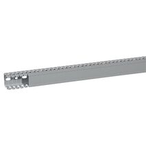 Transcab - Cable grey duct with cover - 2 metre length 40x40mm 2m 12.5mm finger DIN pitch with cover grey