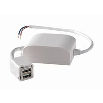 Arteor 770 series - Dual USB charger mechanism for plasterboard or single brick installations 2x2.4A 250V a.c. white