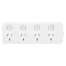HPM General Purpose 4 Outlet Switched Powerboard White