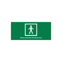 Excel Life Medical Body Protected Designated Area Sign 200x90mm Green