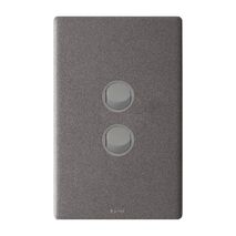 Excel Life 16AX 2 Way Single Pole Double Throw Vertical Rocker Switch 2 Gang Urban Grey