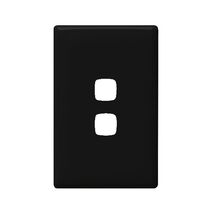 Linea - Grid & plate only 2 gang black