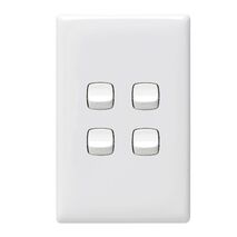 Linea - Vertical rocker switch - Single Pole Double Throw - 4 gang 2 way 240V a.c. white