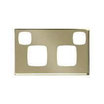 Excel - Double powerpoint coverplate 2 gang polished brass