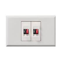 Excel - Speaker outlet 2 gang gloss white