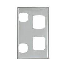 Excel - Vertical single powerpoint coverplate 2 gang matt silver