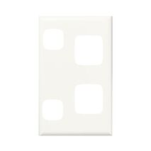 Excel - Vertical single powerpoint coverplate 2 gang gloss white