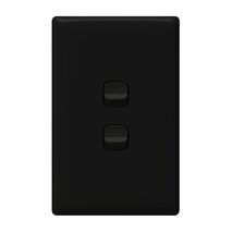 Linea - Vertical rocker switch - Single Pole Double Throw - 2 gang 2 way 240V a.c. black